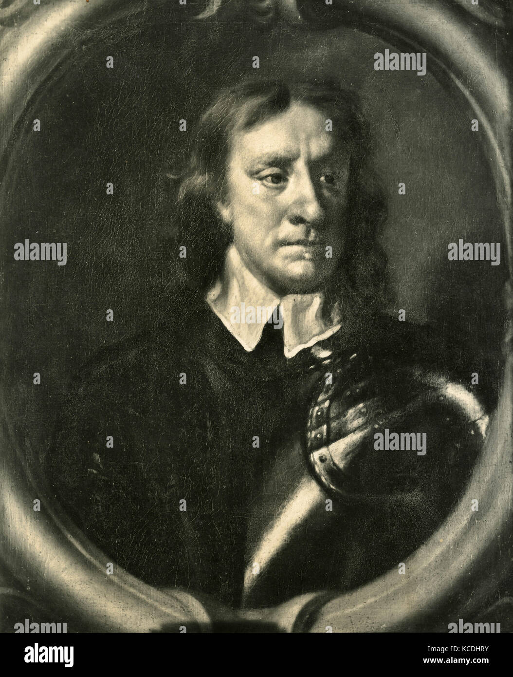 Portrait d'Oliver Cromwell, peinture par Peter Van Der Faes, AKA Lely Cavalière Banque D'Images