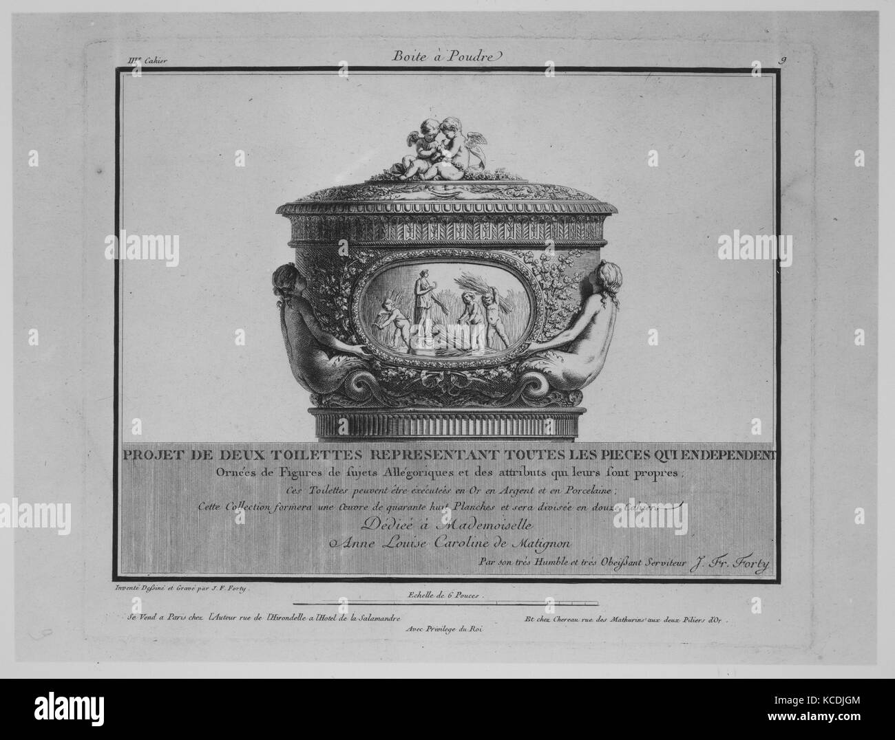 Projet de Deux Toiletes, 1775-90, gravure, Total : 15 7/8 x 11 5/8 x 1/2 in. (40,4 x 29,5 x 1,3 cm), Livres Banque D'Images