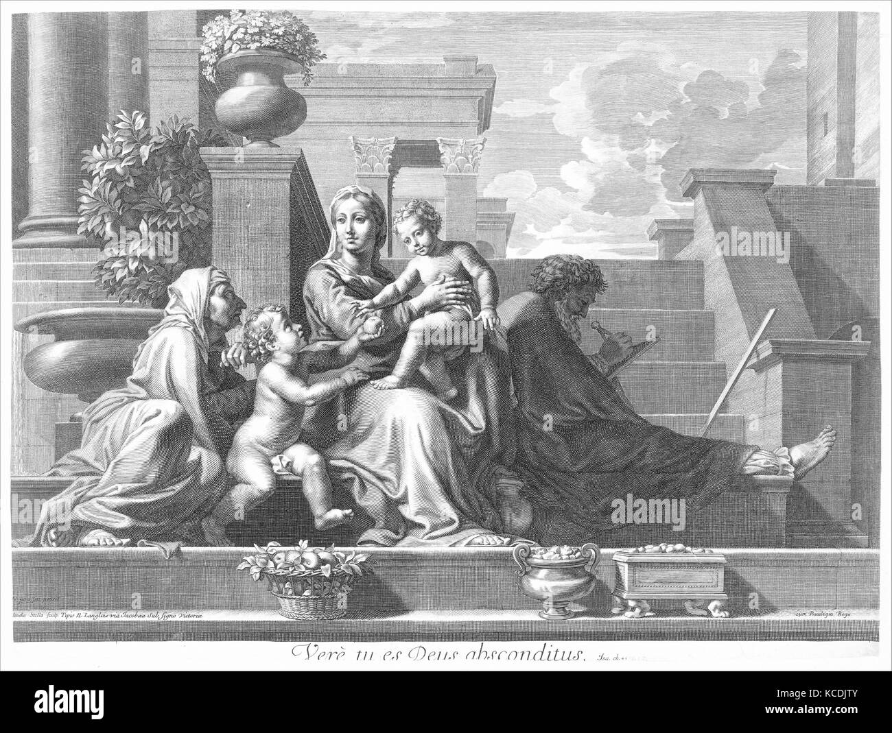 Sainte Famille sur les étapes, Claudine Bouzonnet Stella, 1668 Banque D'Images