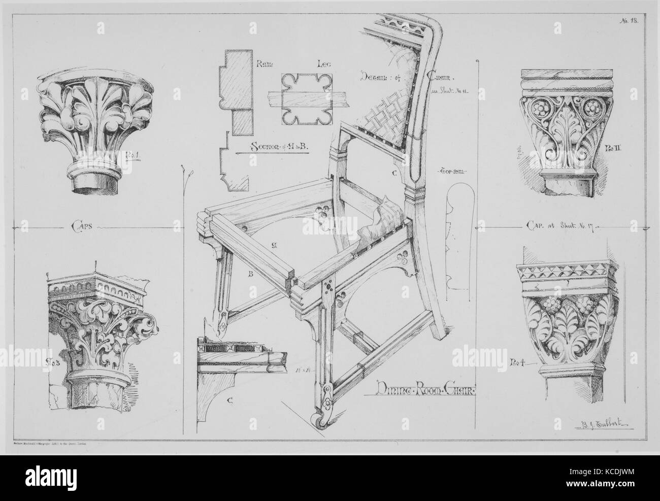 Formes gothique appliqué aux meubles, travail du métal et de la décoration à des fins domestiques, 1867 Banque D'Images