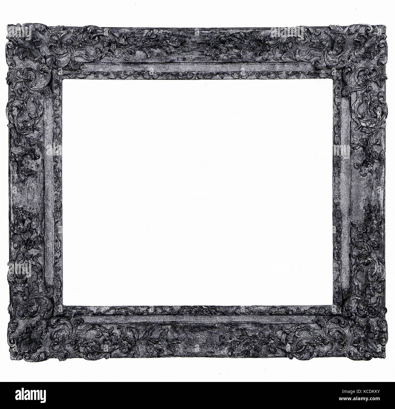 Style Louis XIV, châssis Ovolo ca. 1860, Français, chêne cadre arrière avec la chaux la moulures. Doré, sculpté ; brun-rouge, dans l'ensemble du tronc. Banque D'Images