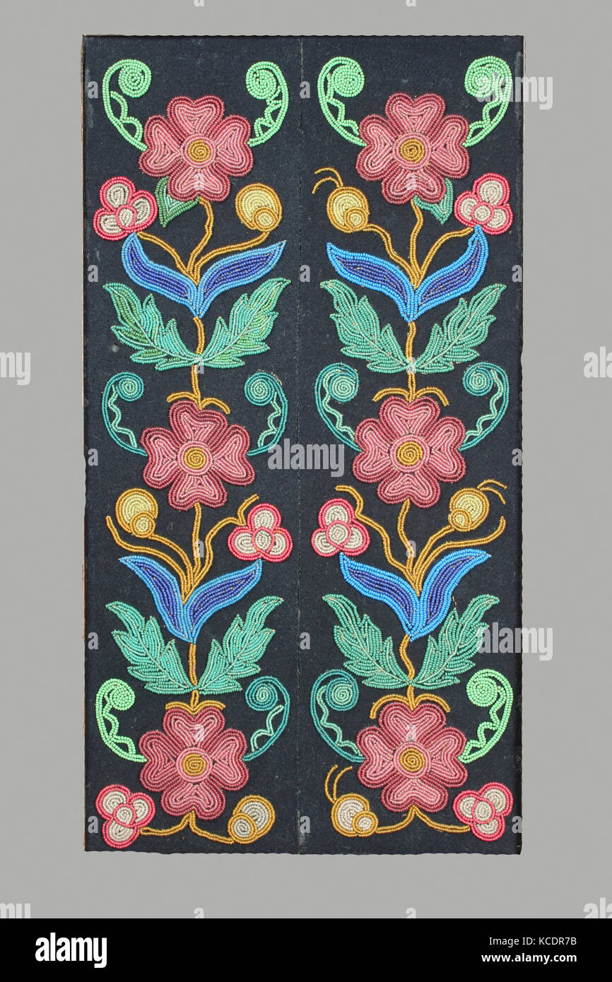 Panneaux Legging, ca. 1870, Canada, Québec, est le cri, laine de verre, bois, H. 19 1/2 x 11 1/2 in. W. (49,5 x 29,2 cm), Textiles Banque D'Images