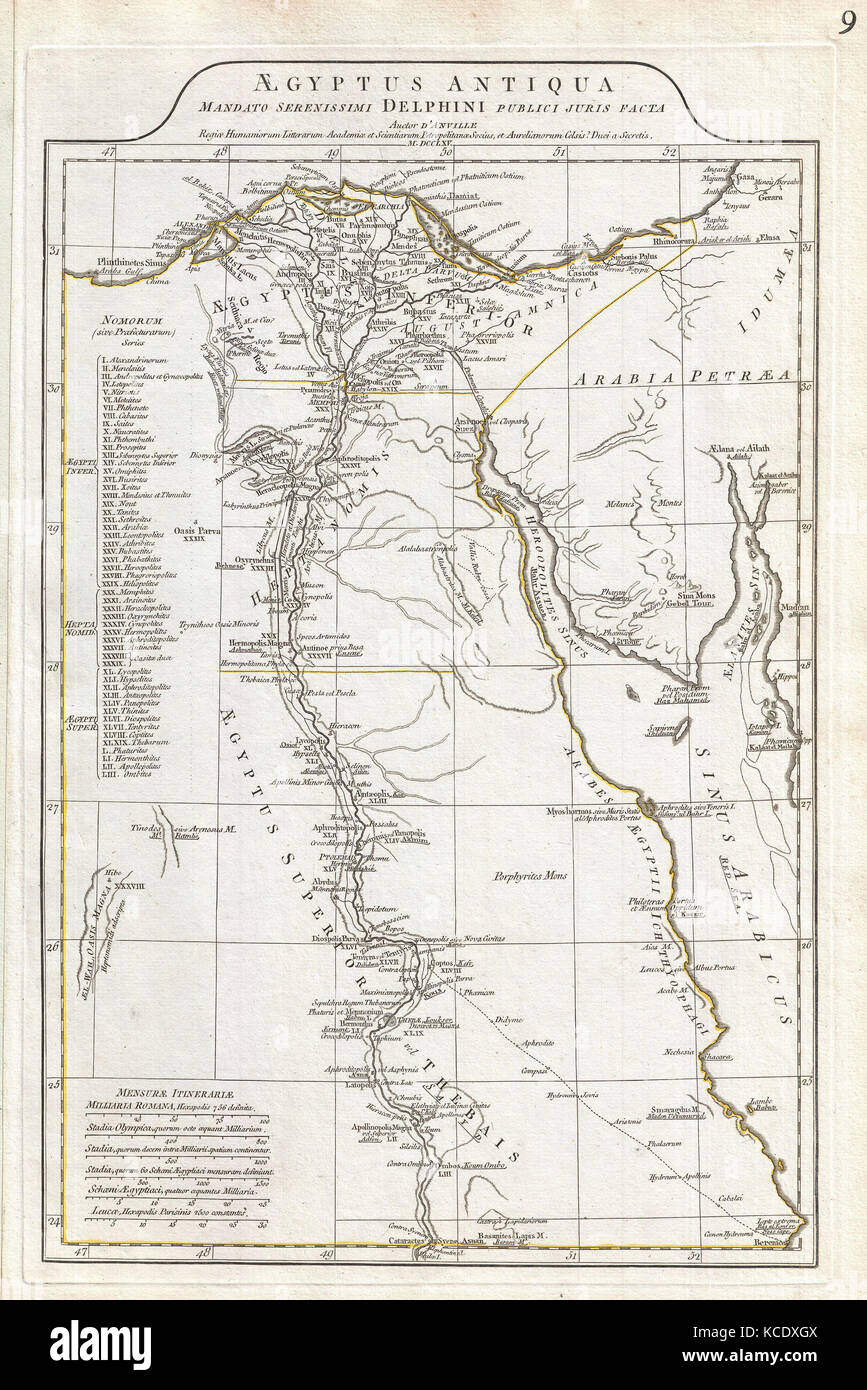 1794, Anville Site de l'ancienne Egypte Banque D'Images