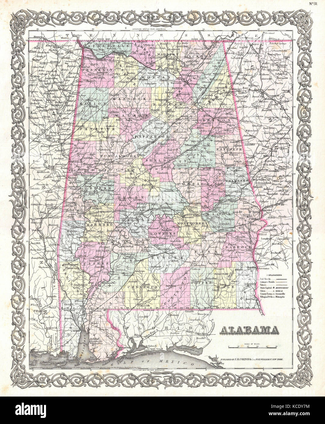 En 1855, Colton Site de l'Alabama Banque D'Images