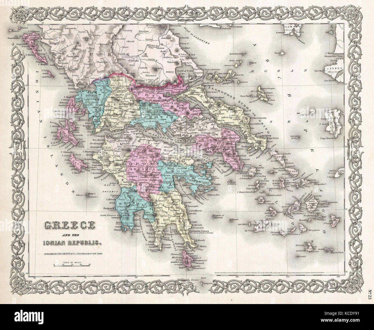 En 1855, Colton tracer de Grèce Banque D'Images