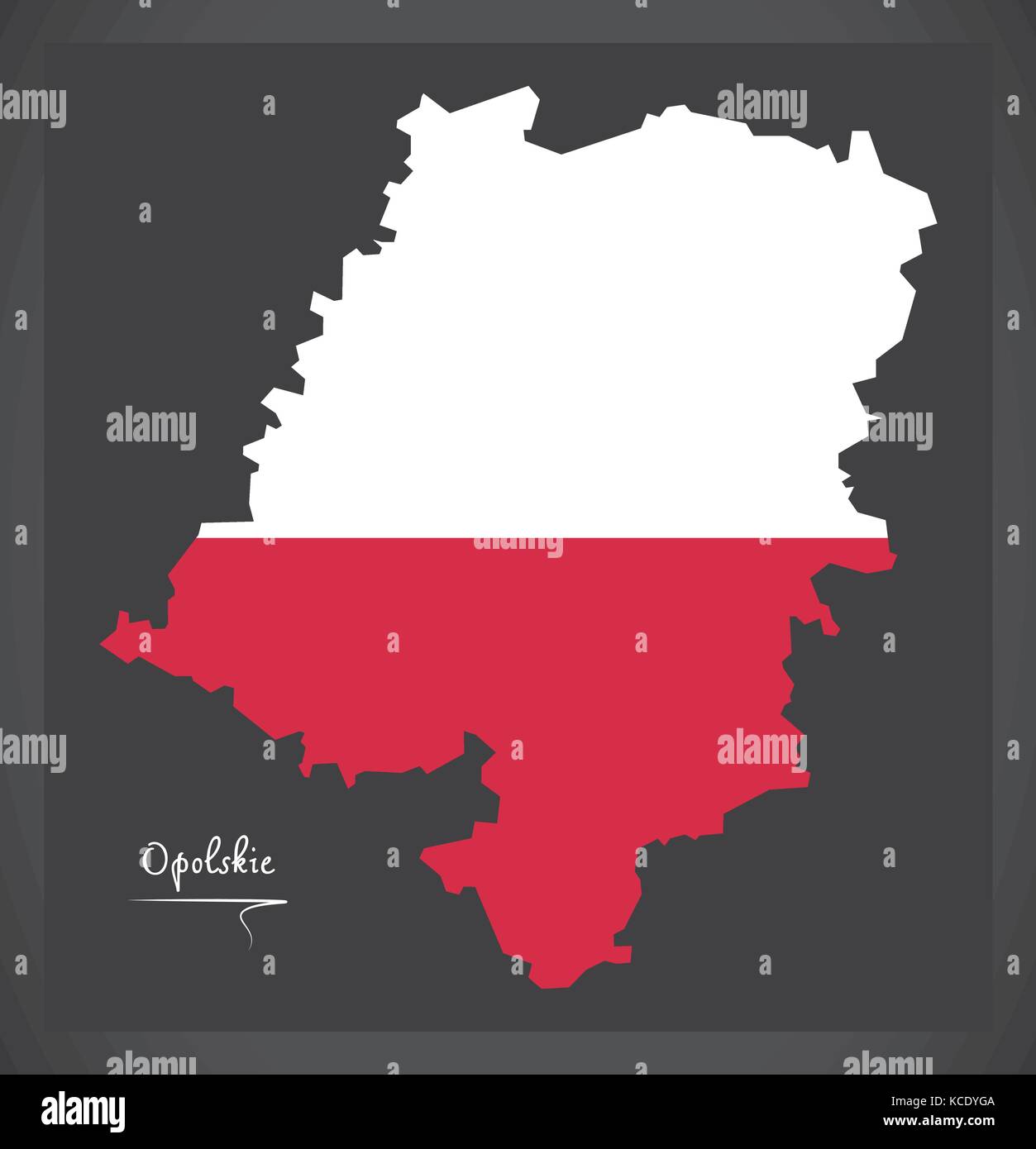 Opolskie plan de la Pologne avec l'illustration du drapeau national polonais Illustration de Vecteur