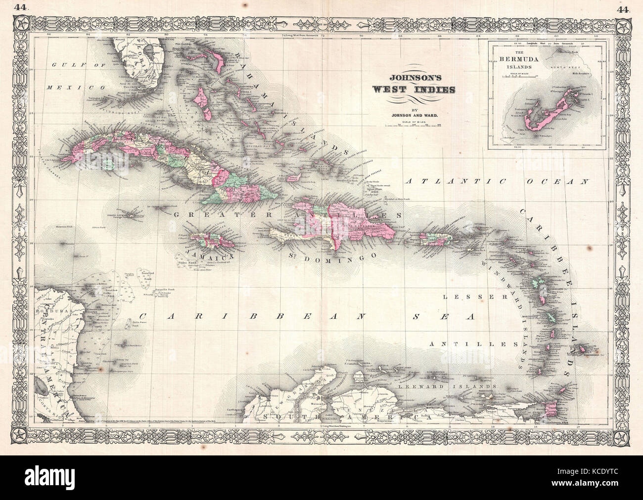 1864, Johnson Site des Antilles et des Caraïbes Banque D'Images