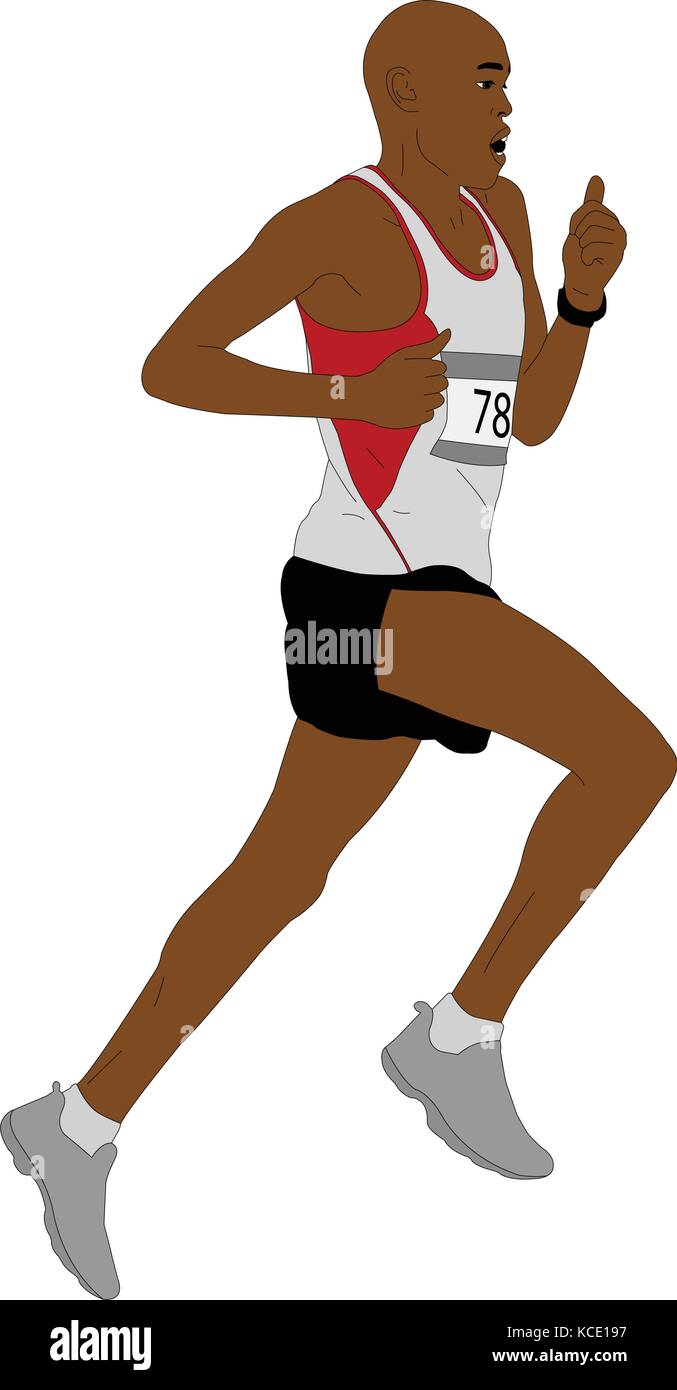 Illustration détaillée de coureur de marathon - vector Illustration de Vecteur