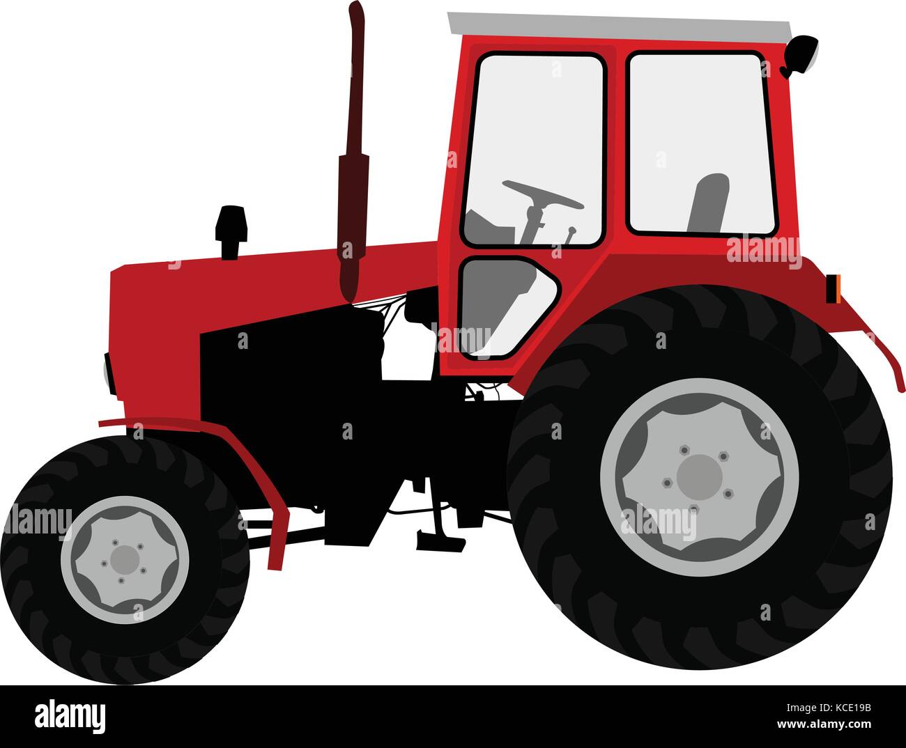 Tracteur agricole, véhicule agricole - vector Illustration de Vecteur