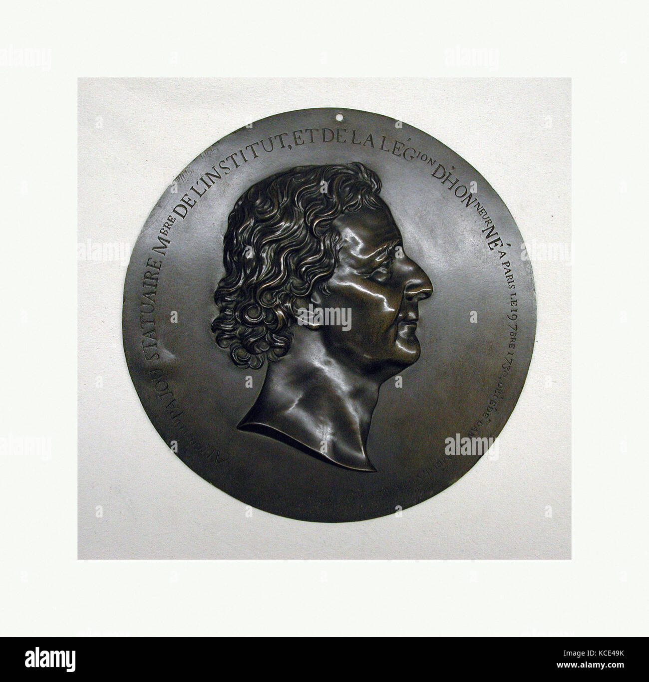 Augustin PAJOU (1730-1809), 1803-9, Français, bronze, diamètre : 12 in. (30,5 cm), Sculpture-Bronze Banque D'Images