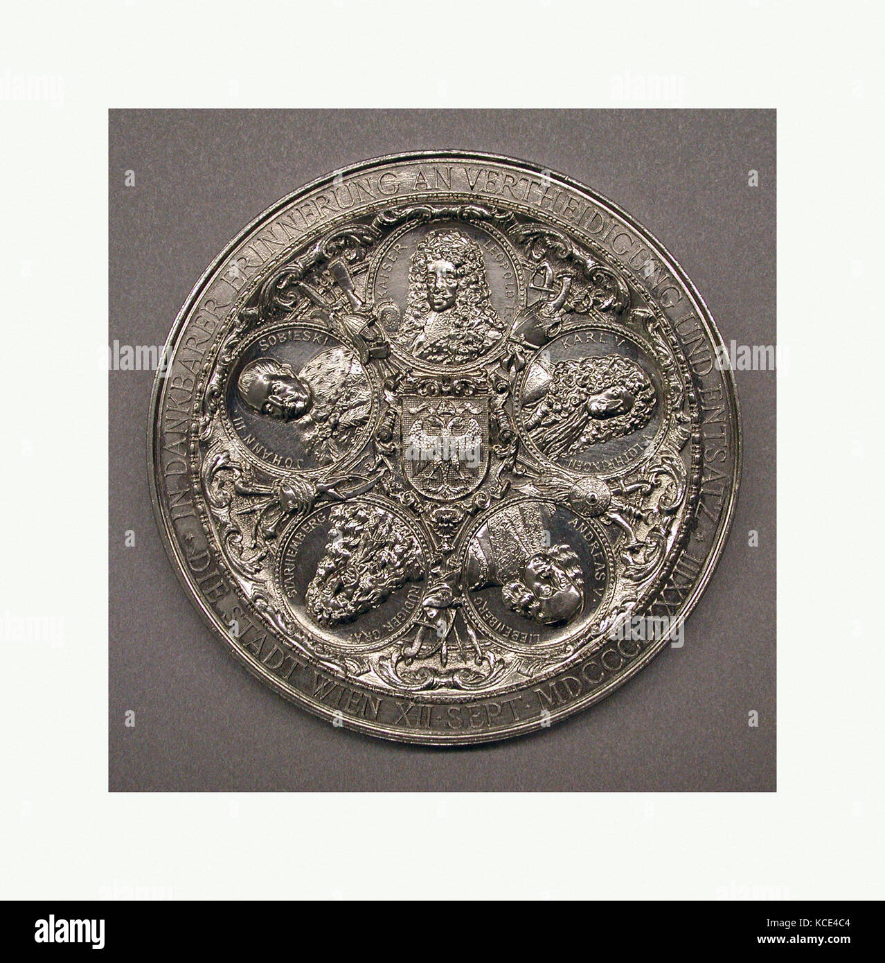 Bicentenaire de la siège de Vienne, 1883, Vienne, Autriche, bronze argenté, diamètre : 72,5 mm, médailles et plaquettes Banque D'Images