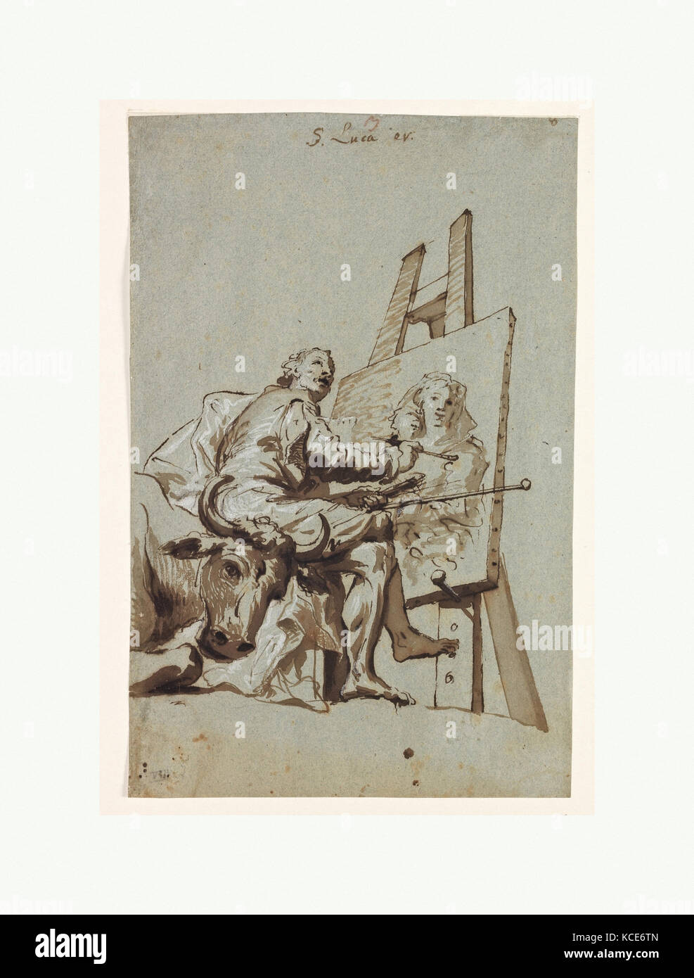Saint Luc peignant la Vierge, Georg Anton Urlaub, 1750-60 Banque D'Images