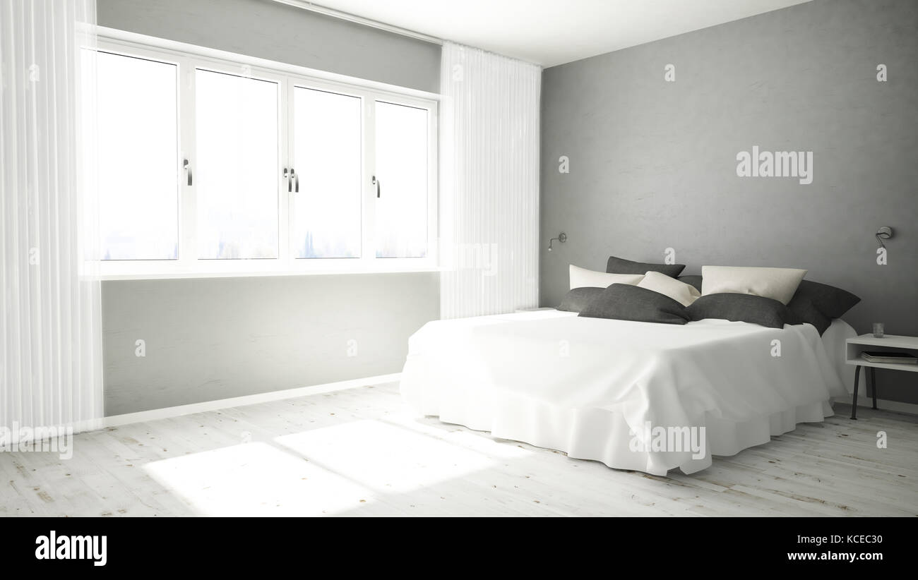 Rendu 3d de la chambre d'hôtel moderne Banque D'Images