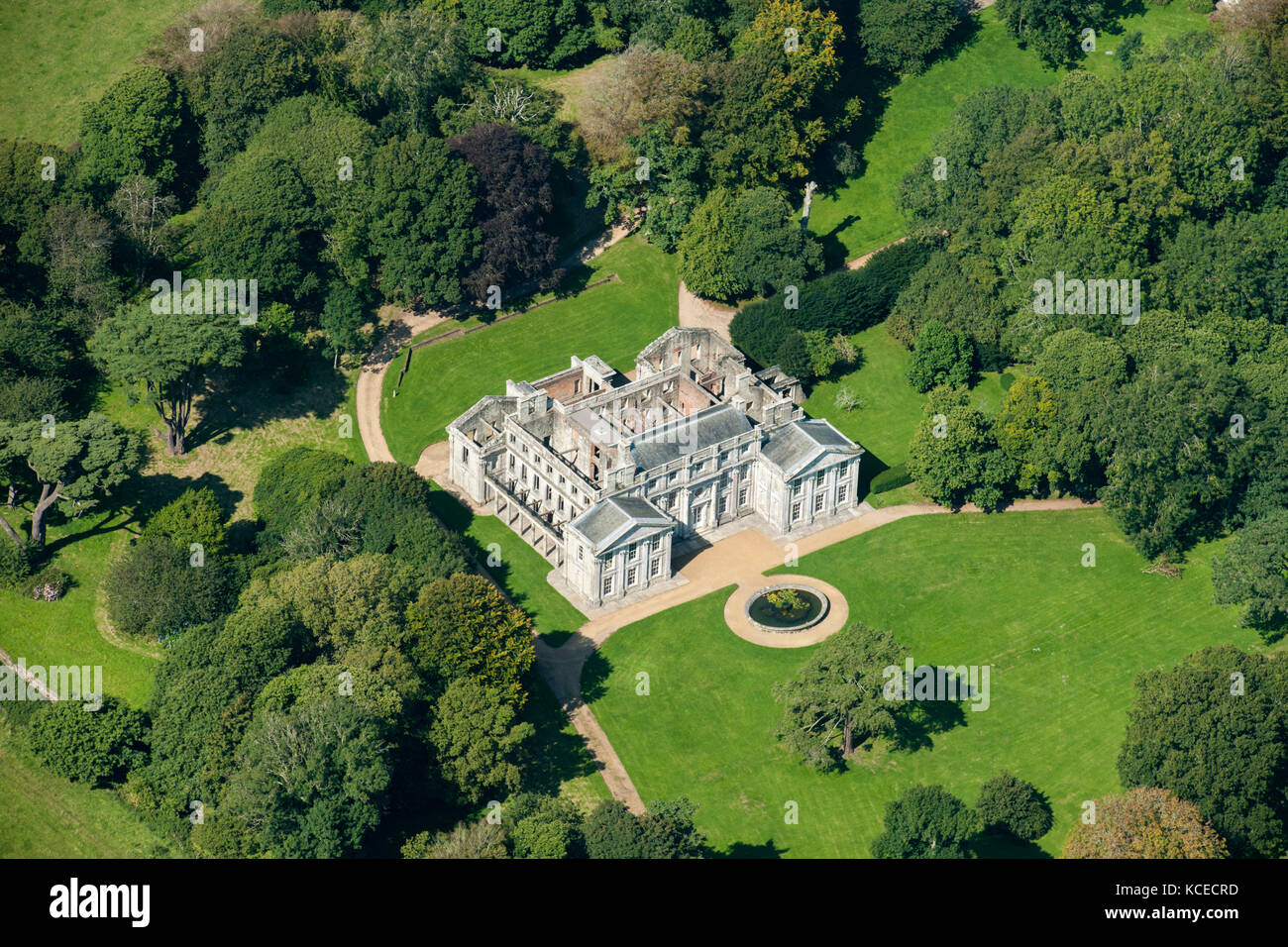 Appuldurcombe house, île de Wight. Vue aérienne. Banque D'Images