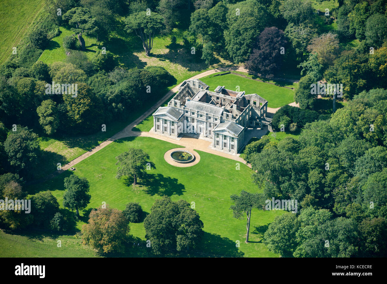 Appuldurcombe house, île de Wight. Vue aérienne. Banque D'Images