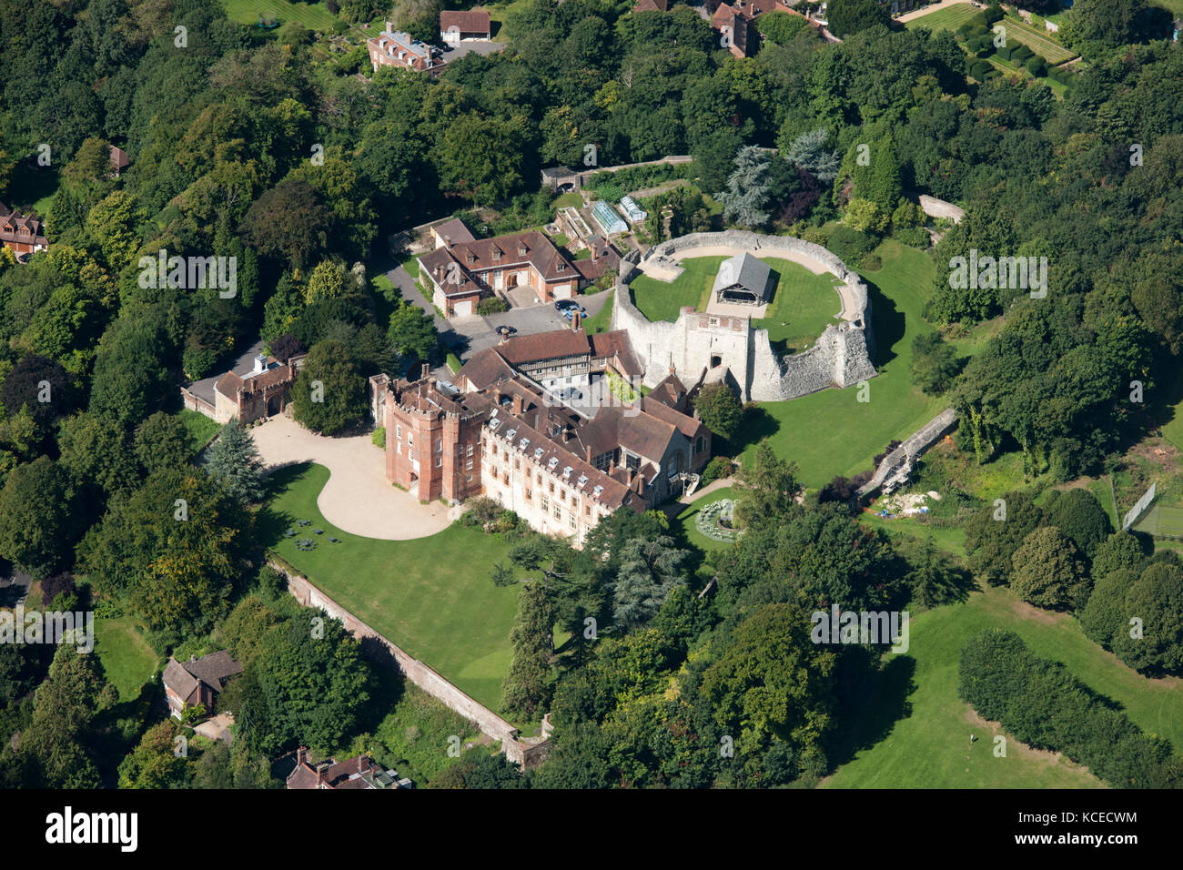 Château de Farnham, Surrey. La motte et shell garder castle sont maintenant dans le soin de l'english heritage. Banque D'Images