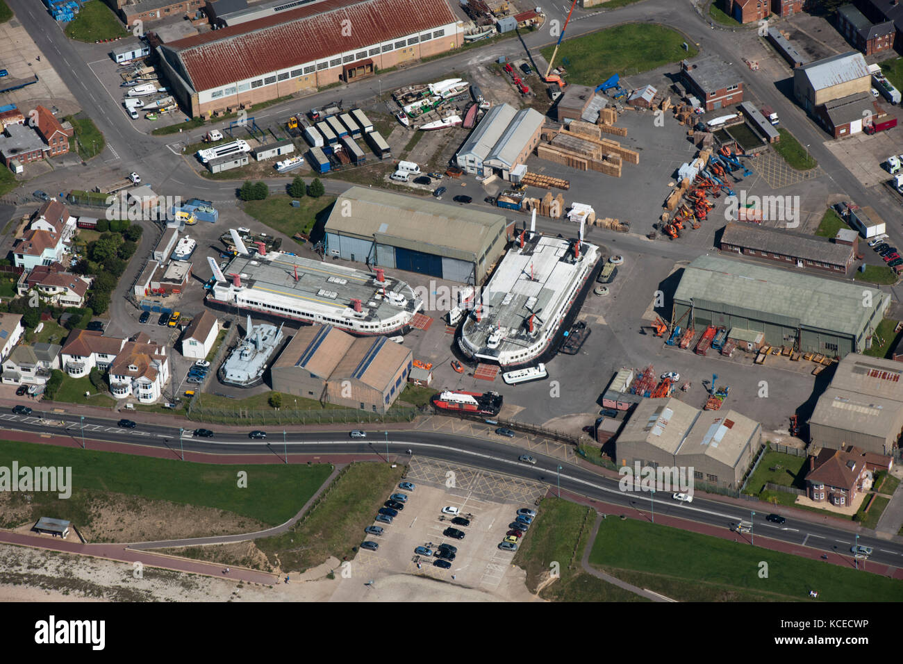 L'hovercraft museum, HMS Daedalus, lee-sur-le-Solent, Hampshire. Banque D'Images