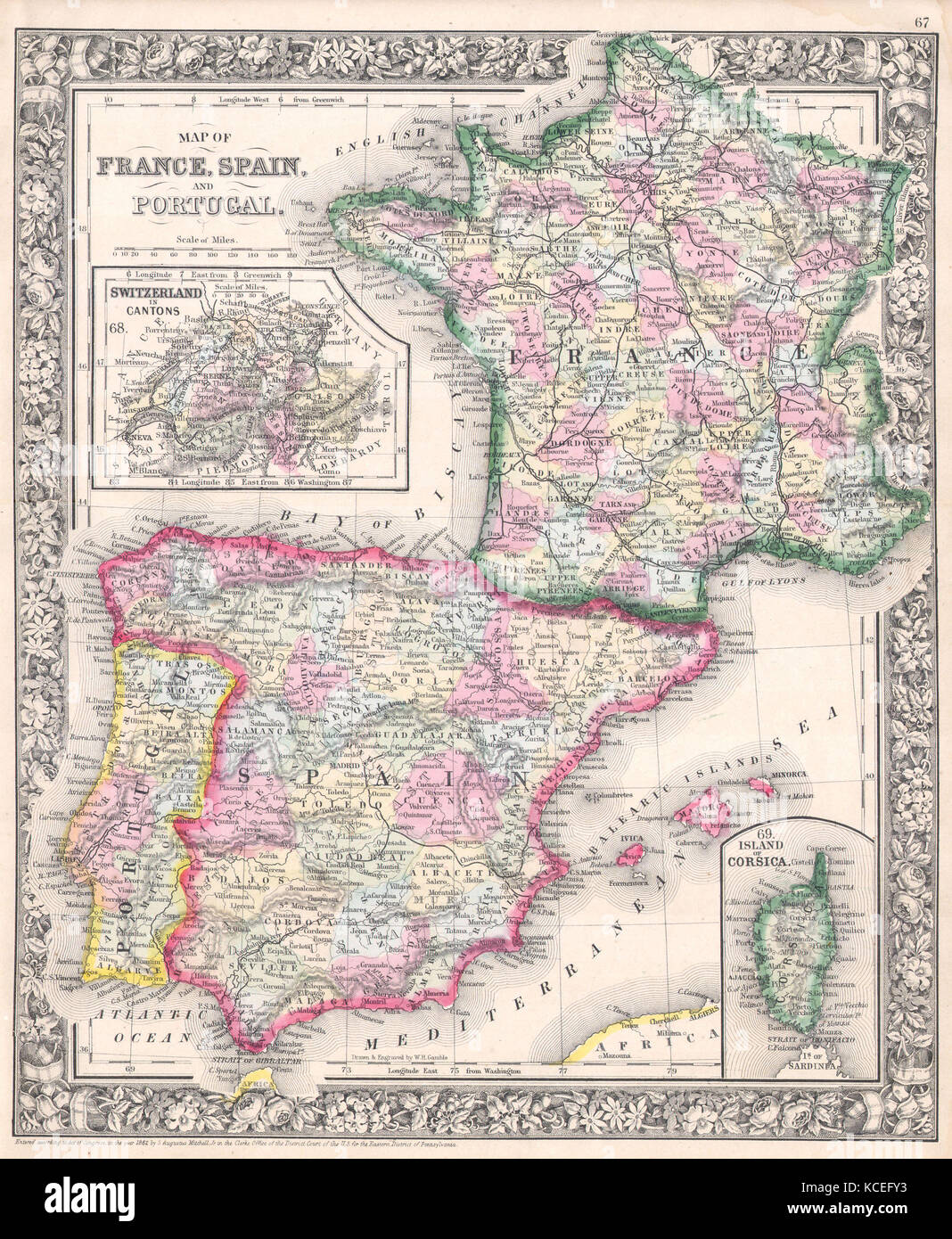 1864 Mitchell Carte De France L Espagne Et Le Portugal Photo Stock Alamy 1864 Mitchell Carte De France L Espagne Et Le Portugal Photo Stock Alamy