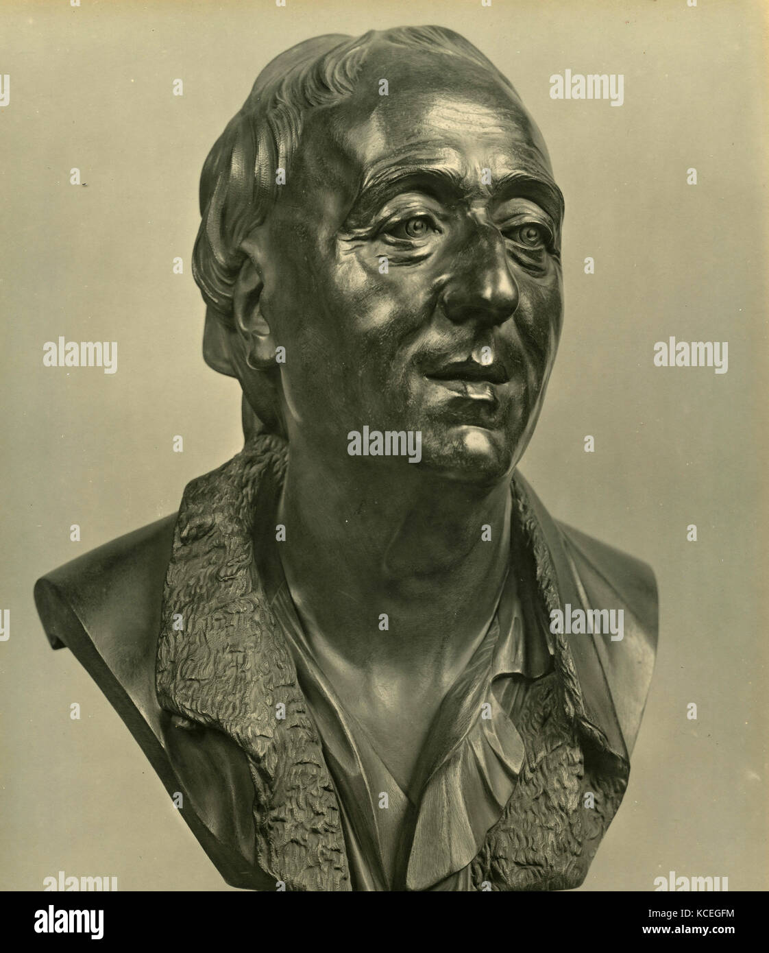 Diderot, buste en bronze par JB Pigalle Banque D'Images