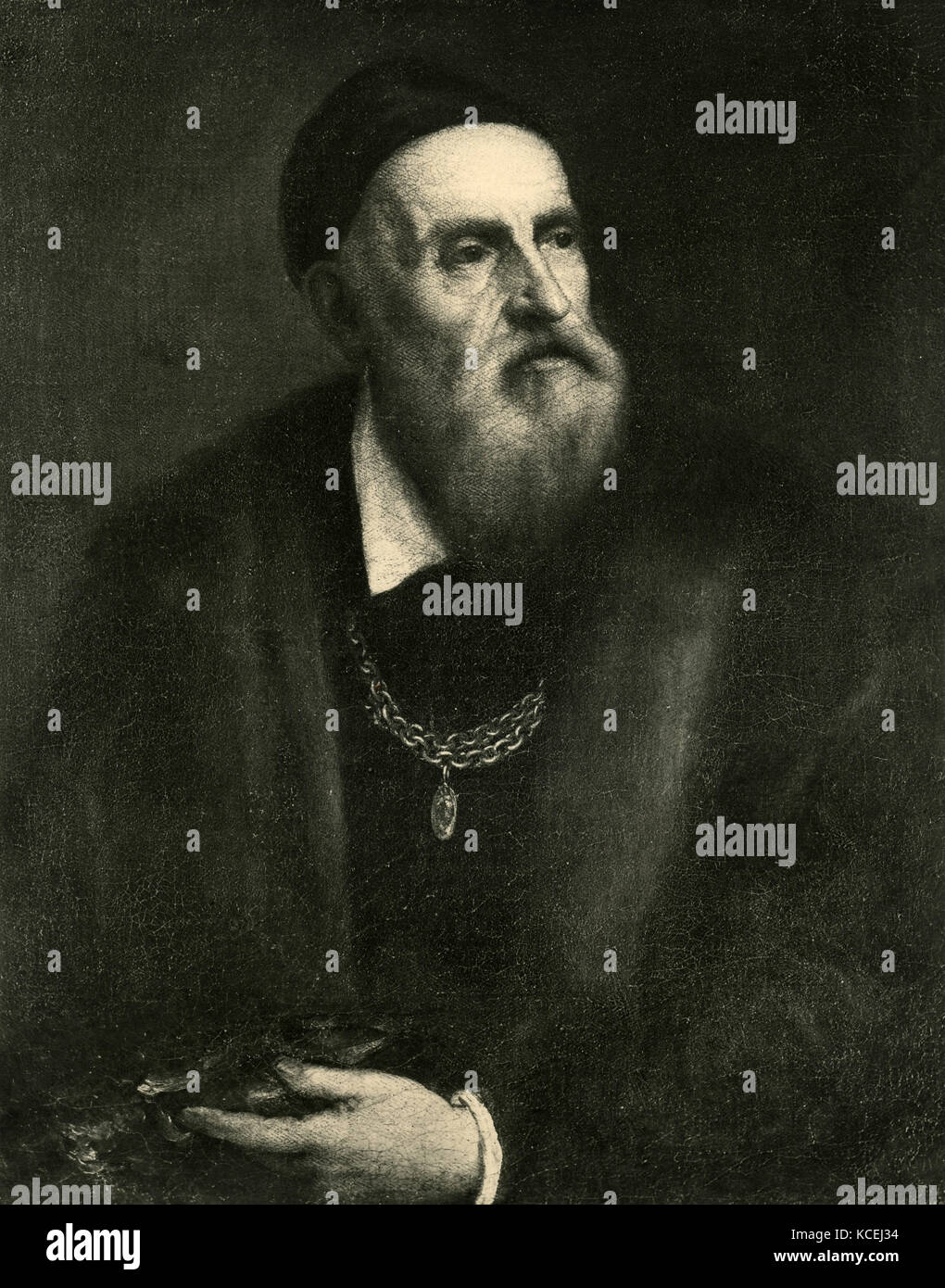 Autoportrait du peintre Tiziano Vecellio Banque D'Images