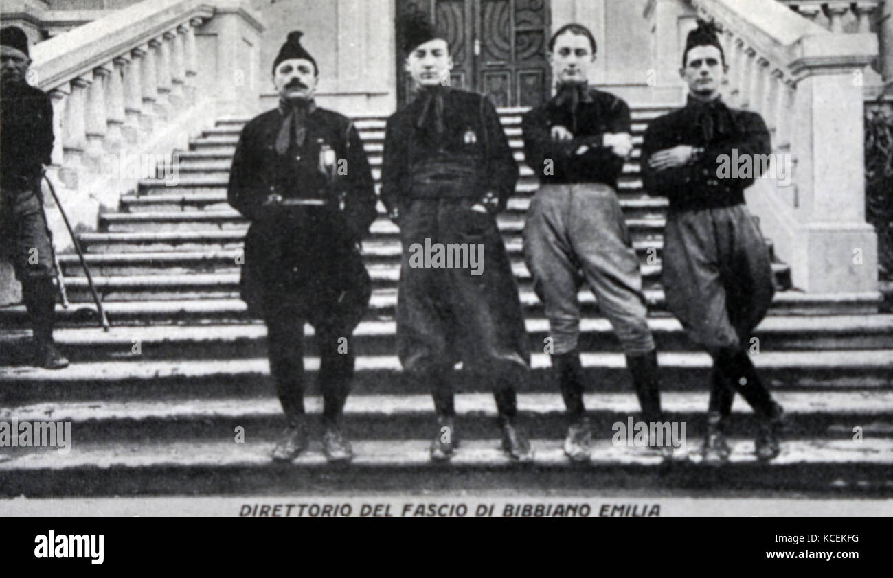 Photographie de groupe fasciste Blackshirts italien à Rome. En date du 20e siècle Banque D'Images