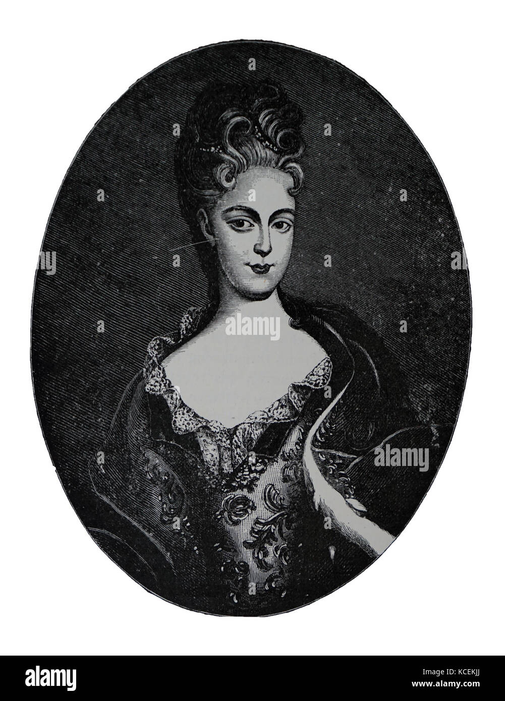 Portrait gravé de la princesse Charlotte de galles (1796-1817) qui est mort pendant l'accouchement. En date du 19e siècle Banque D'Images
