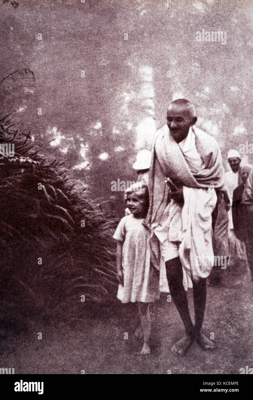 Mohandas Gandhi (1869 - 1948) était le principal leader de l'indépendance de l'Inde en mouvement a décidé de l'Inde Banque D'Images