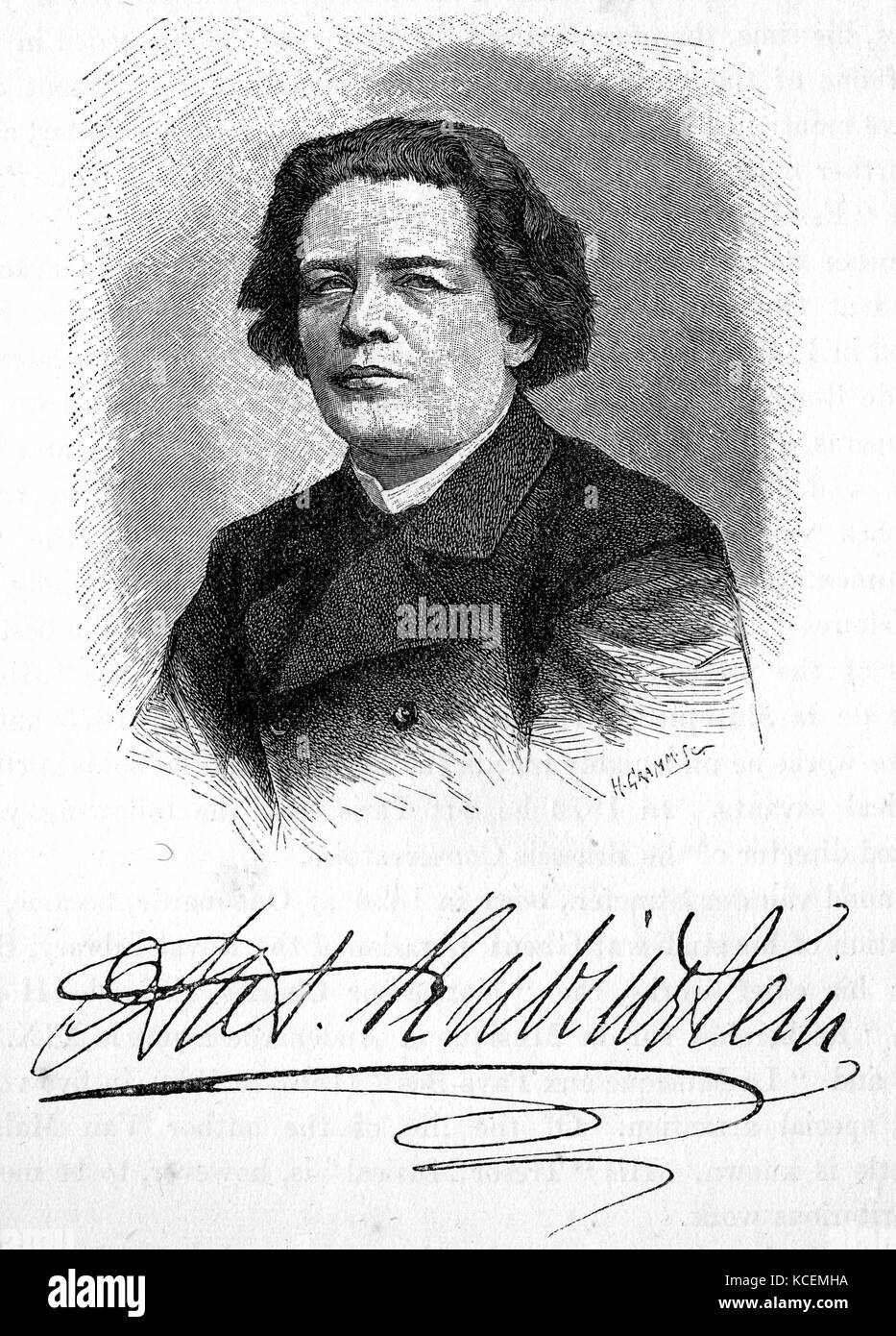 Anton Grigorievitch Rubinstein (1829 - 1894) pianiste, compositeur et chef d'orchestre qui est devenu une figure essentielle dans la culture russe lorsqu'il fonde le Conservatoire de Saint-Pétersbourg. Banque D'Images