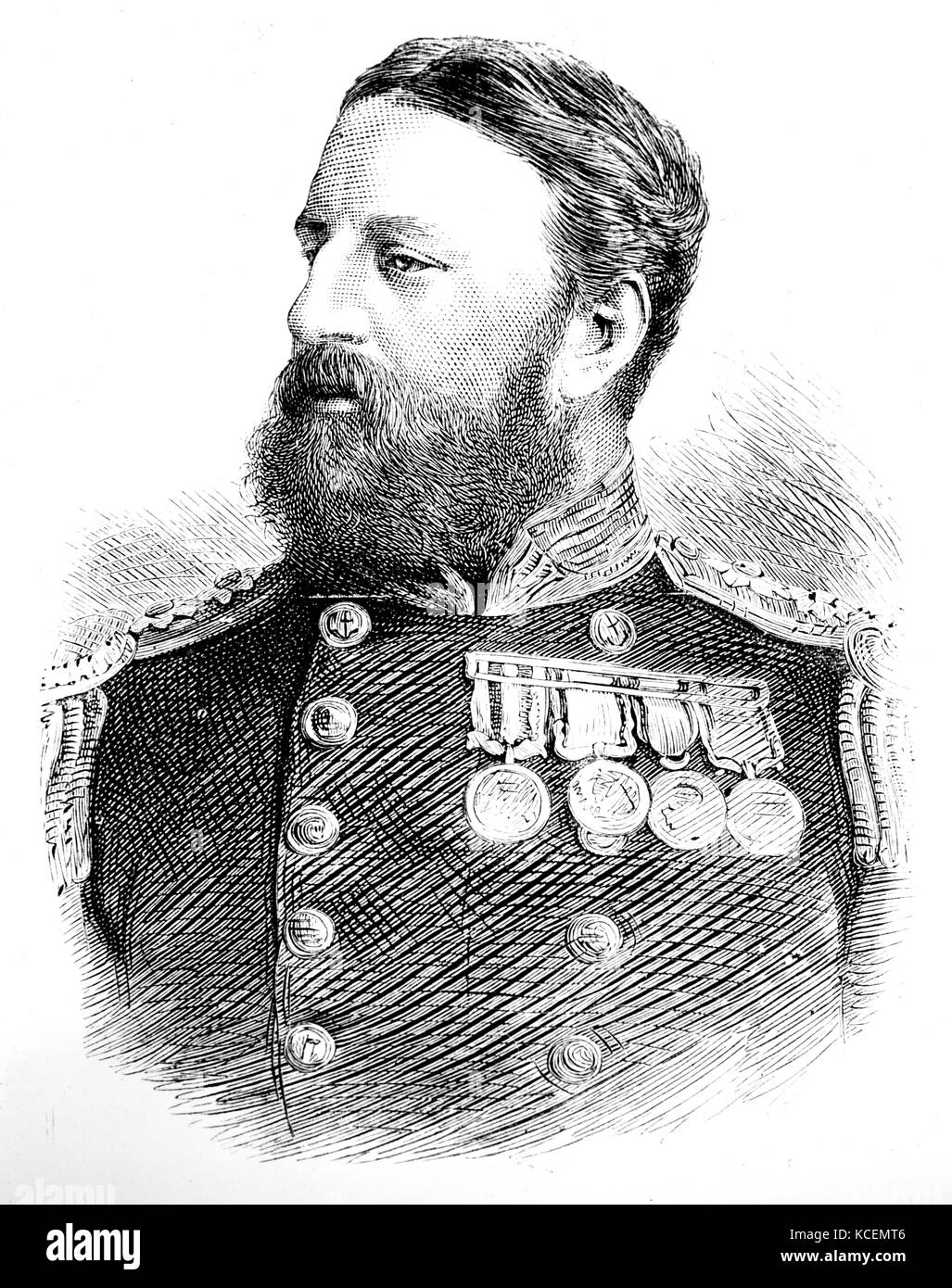 L'amiral Sir Henry Frederick Stephenson (1842 - 1919), officier de la Royal Navy, courtisan, et explorateur de l'Arctique. Banque D'Images