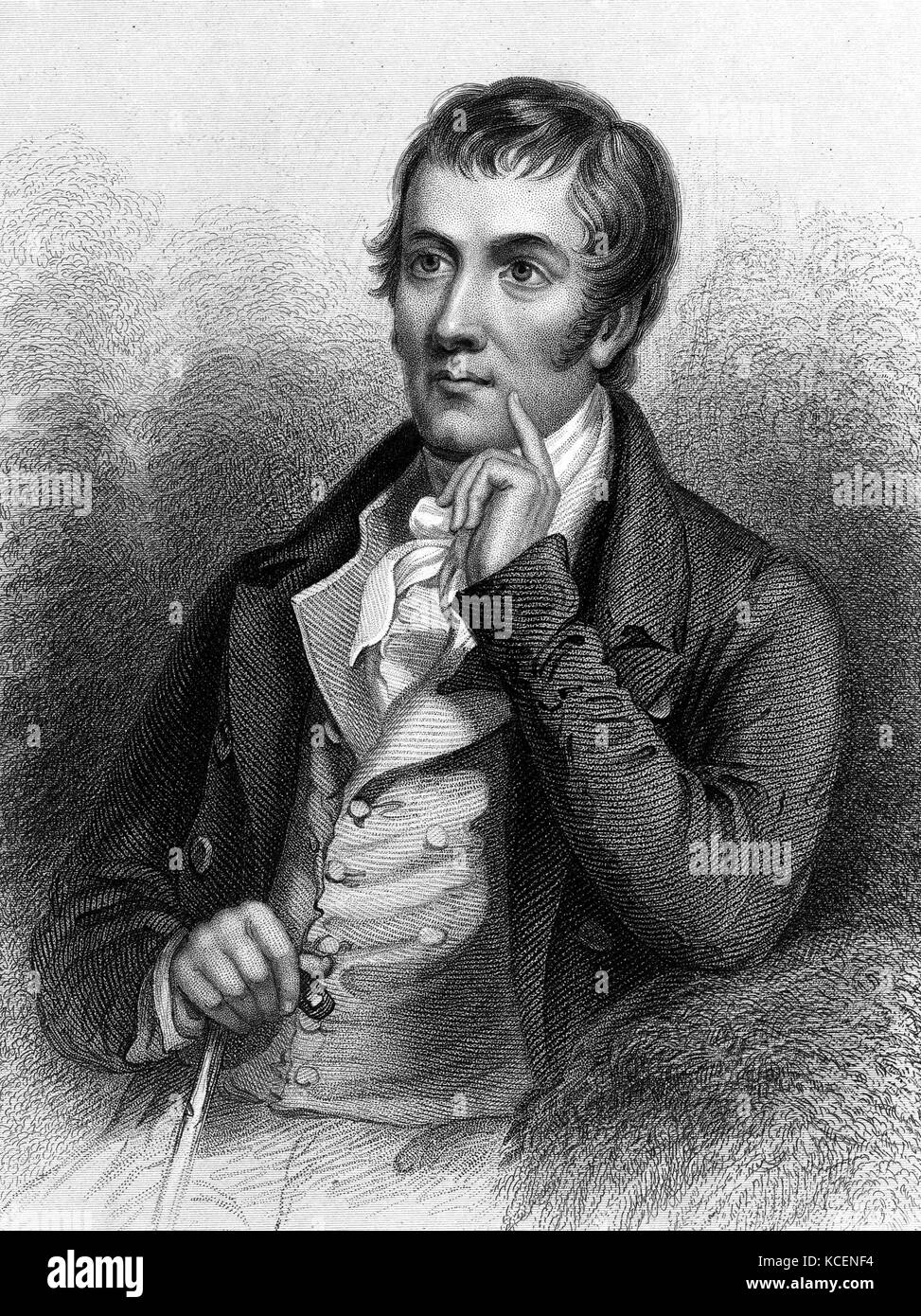 Portrait de Robert Tannahill (1774-1810) poète écossais de la classe ouvrière. En date du 19e siècle Banque D'Images