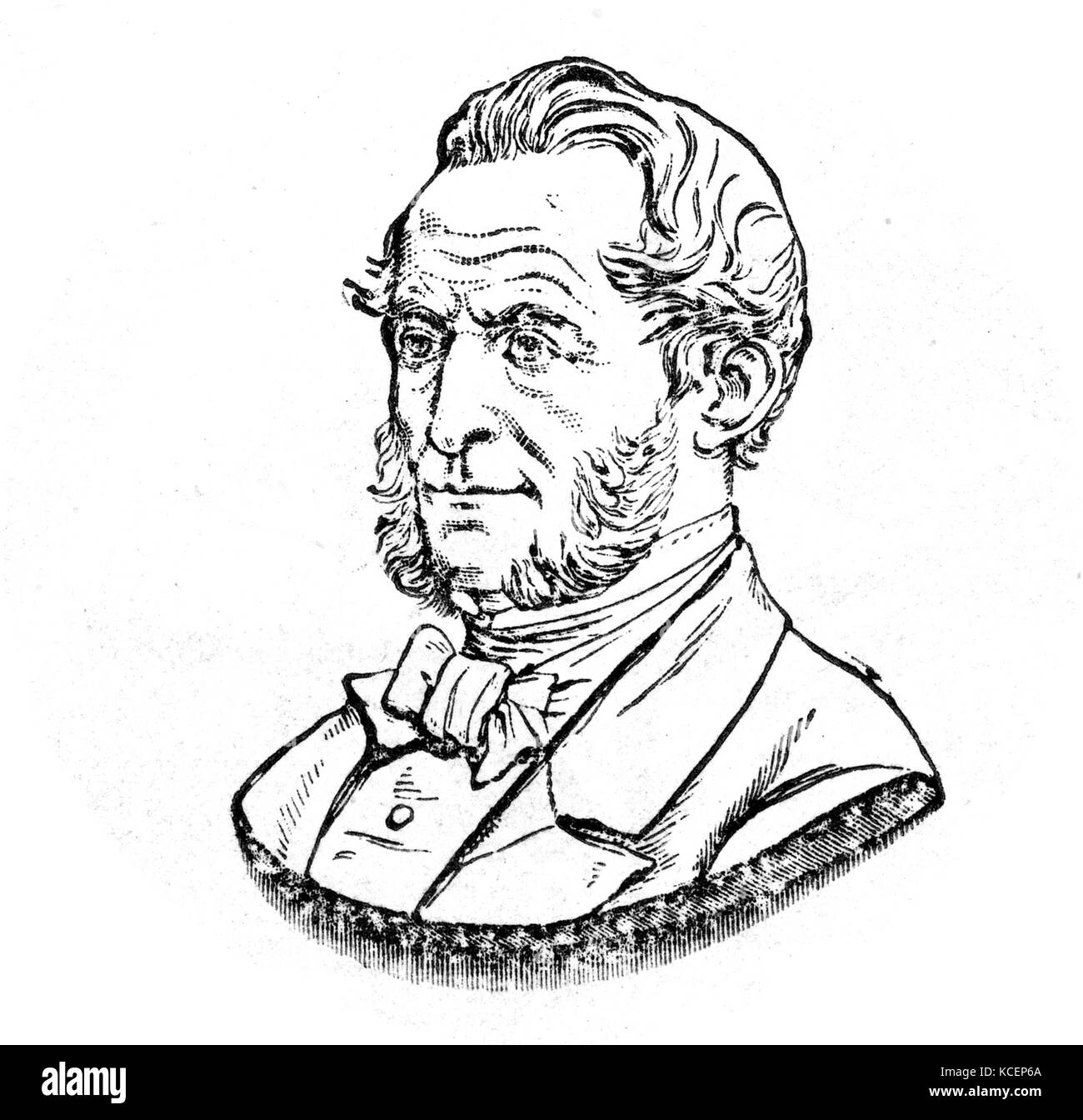 Portrait de Peter Squire (1798-1884) Président de la société pharmaceutique. En date du 19e siècle Banque D'Images