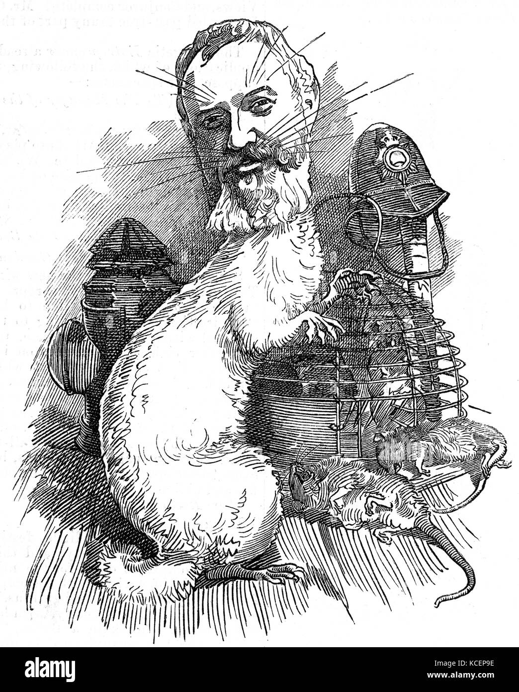 Caricature dans magazine Punch 1883, montrant Frederick Adolphus 'Dolly' Williamson (1830 - 1889) le premier chef de la Direction de la détective de la Police métropolitaine et le premier chef de la Direction générale de l'organisation successeur du détective, le Département des enquêtes criminelles (CID). Il s'est joint à la GRC en 1850 et a fini par devenir chef de la police. En date du 20e siècle Banque D'Images