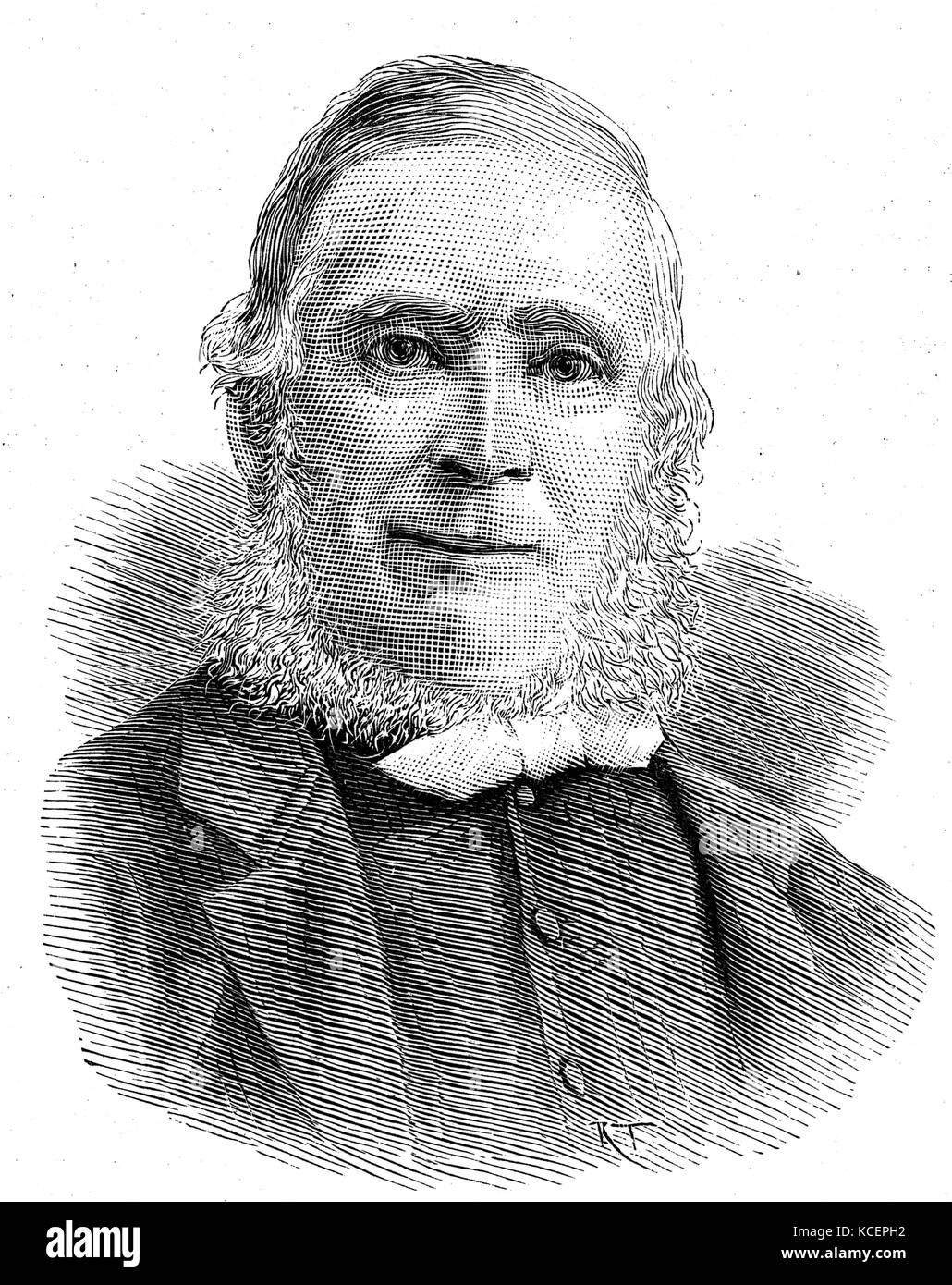 Portrait d'Edward Thring (1821-1887) un éducateur, directeur et fondateur de la Conférence des chefs d'établissement. En date du 19e siècle Banque D'Images