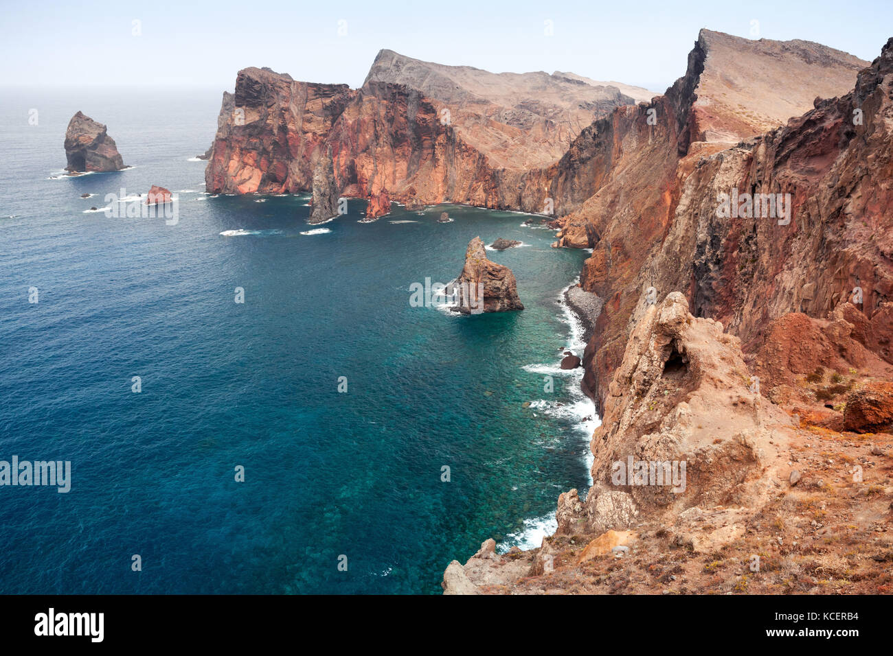 La Ponta de Sao laurenco. paysage rocheux côtiers de l'île portugaise de Madère Banque D'Images