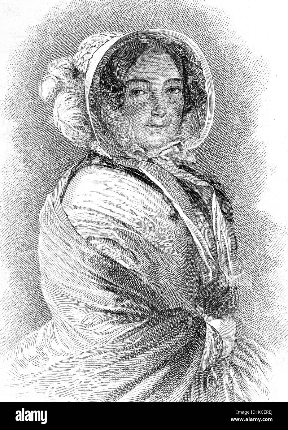 Portrait De La Princesse Victoria De Saxe Coburg Saalfeld - 