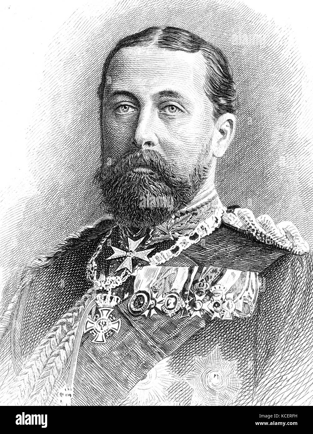 Portrait d'Alfred, duc de Saxe-cobourg et Gotha (1844-1900) fils de la reine Victoria et le Prince Albert. En date du 19e siècle Banque D'Images