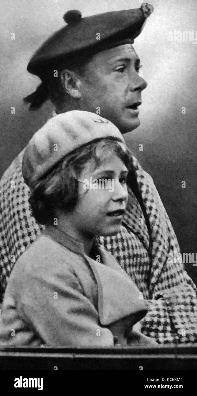 La princesse Elizabeth (plus tard la reine Elizabeth II) avec son oncle le roi Édouard VIII de Grande-bretagne 1936 Banque D'Images