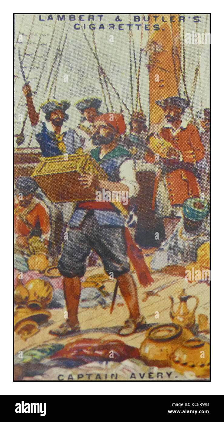 Lambert & Butler, Pirates et bandits de grands chemins, carte montrant la cigarette : Henry Avery, aussi Evory ou chaque, (1659 - après 1696), parfois à tort, étant donné que John Avery, un pirate anglais qui a opéré dans les océans Atlantique et Indien au milieu-1690s. Il a probablement utilisé plusieurs alias tout au long de sa carrière, y compris Benjamin Bridgeman, et était connu sous le nom de Ben Long à son équipage et associés. Banque D'Images
