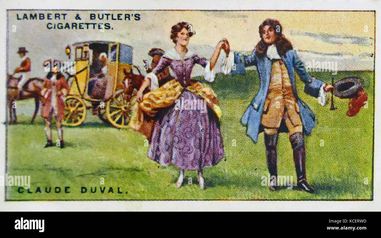 Lambert & Butler, Pirates et bandits de grands chemins, carte montrant la cigarette : Claude Du Vall (1643 - 21 janvier 1670) était un gentleman, 379 d'après la restauration de la Grande-Bretagne. Banque D'Images