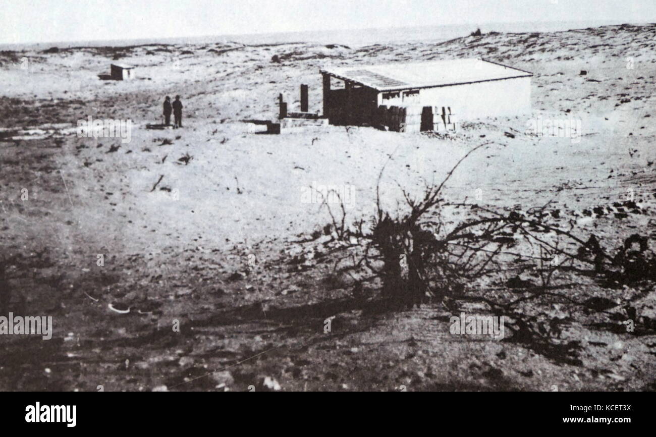 Cabane dans le secteur de la rue Dizzengoff Tel Aviv quand la ville a été fondée en Palestine en 1909 Banque D'Images