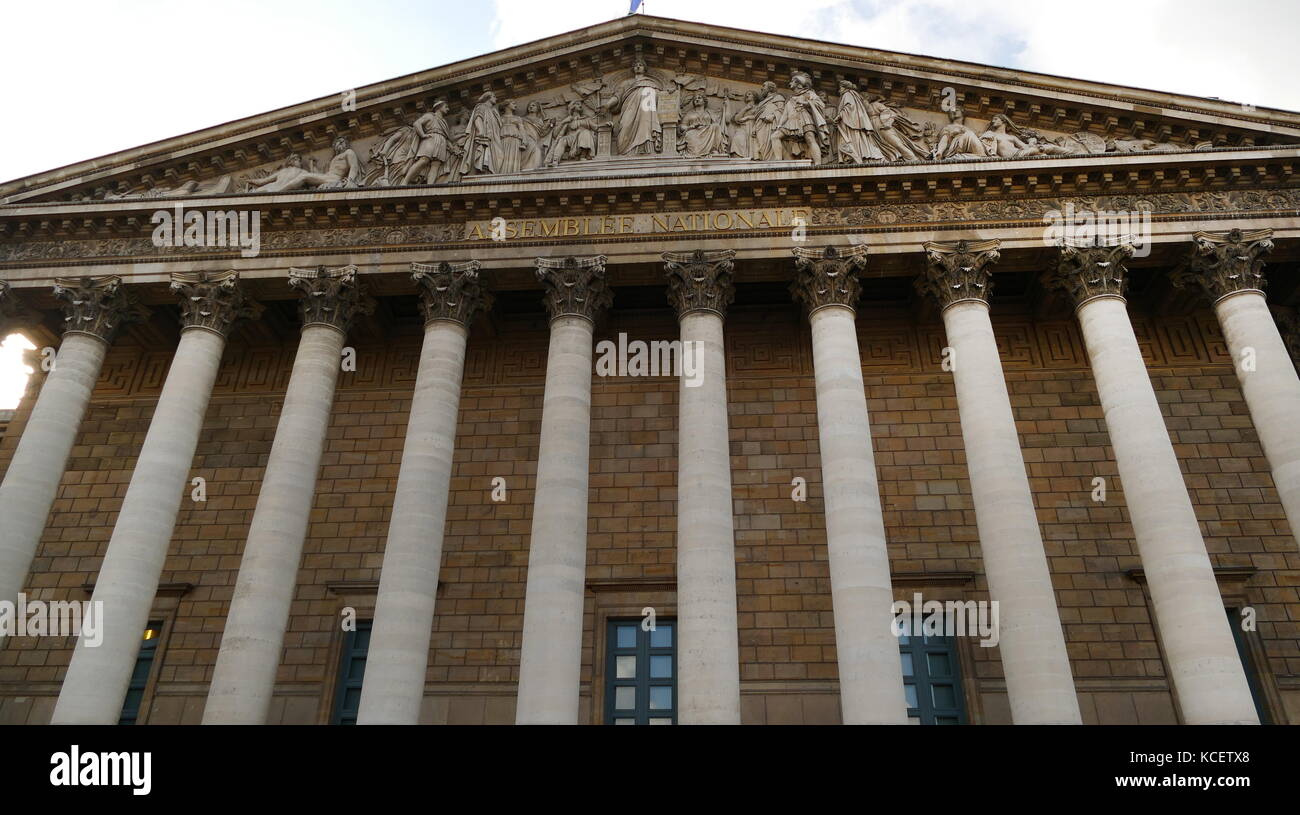 L'Assemblée nationale, à Paris, est la chambre basse du parlement bicaméral de la France sous la Cinquième République Banque D'Images