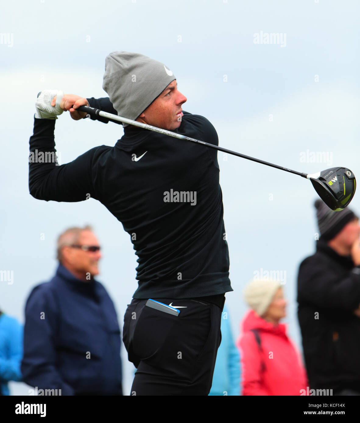 St Andrews, Fife, Scotland, UK. 4 octobre, 2017. Rory McIlroy, joue un tour de pratique à l'Alfred Dunhill Cup,St Andrews Fife en Écosse, Royaume-Uni Mercredi 4 octobre 2017 Crédit : Derek Allan/Alamy Live News Banque D'Images