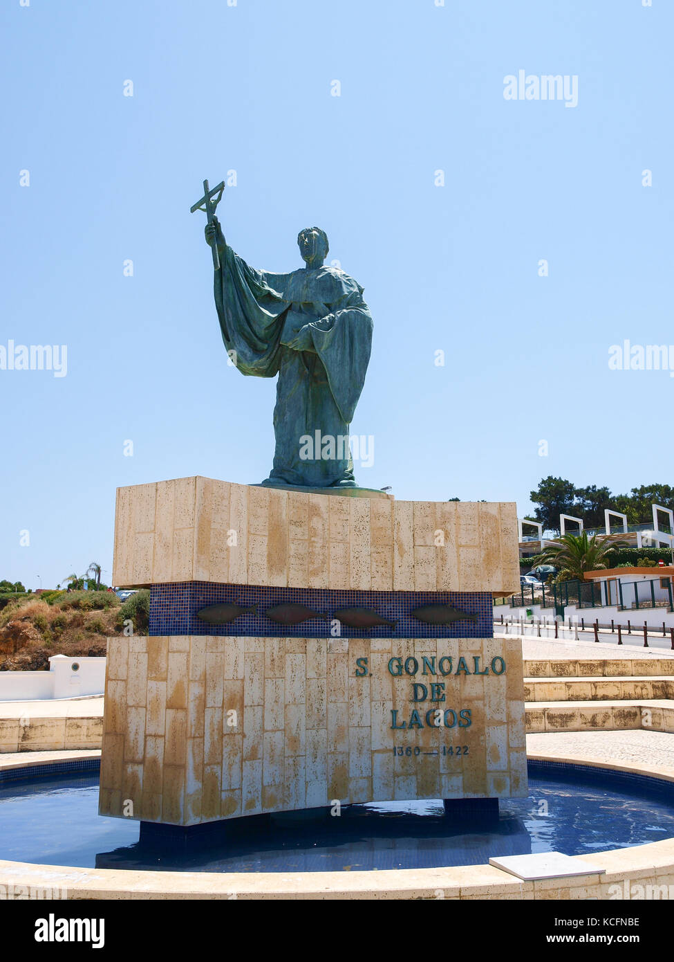 Statue de Sao Goncalo à Lagos, Portugal Banque D'Images
