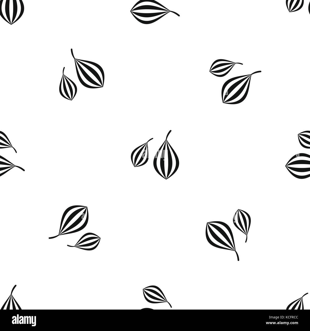 Trachyspermum ammi seamless pattern black Illustration de Vecteur