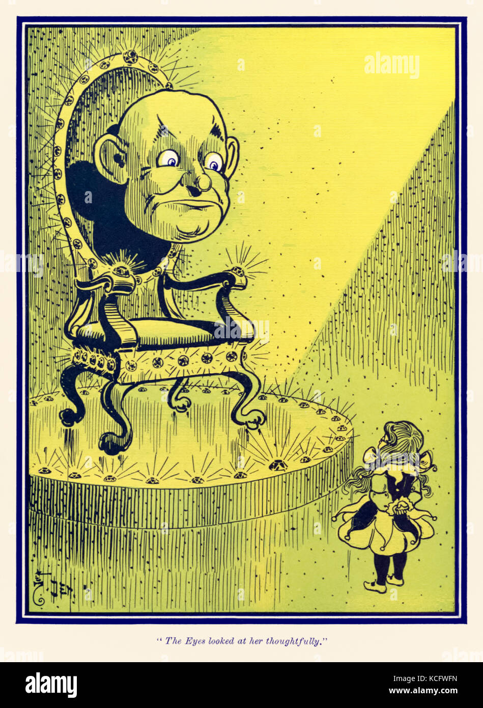 "Les yeux regarda pensivement." à partir de 'Le Wonderful Wizard of Oz' par L. Frank Baum (1856-1919) avec des photos de W. W. Denslow (1856-1915). Voir plus d'informations ci-dessous. Banque D'Images