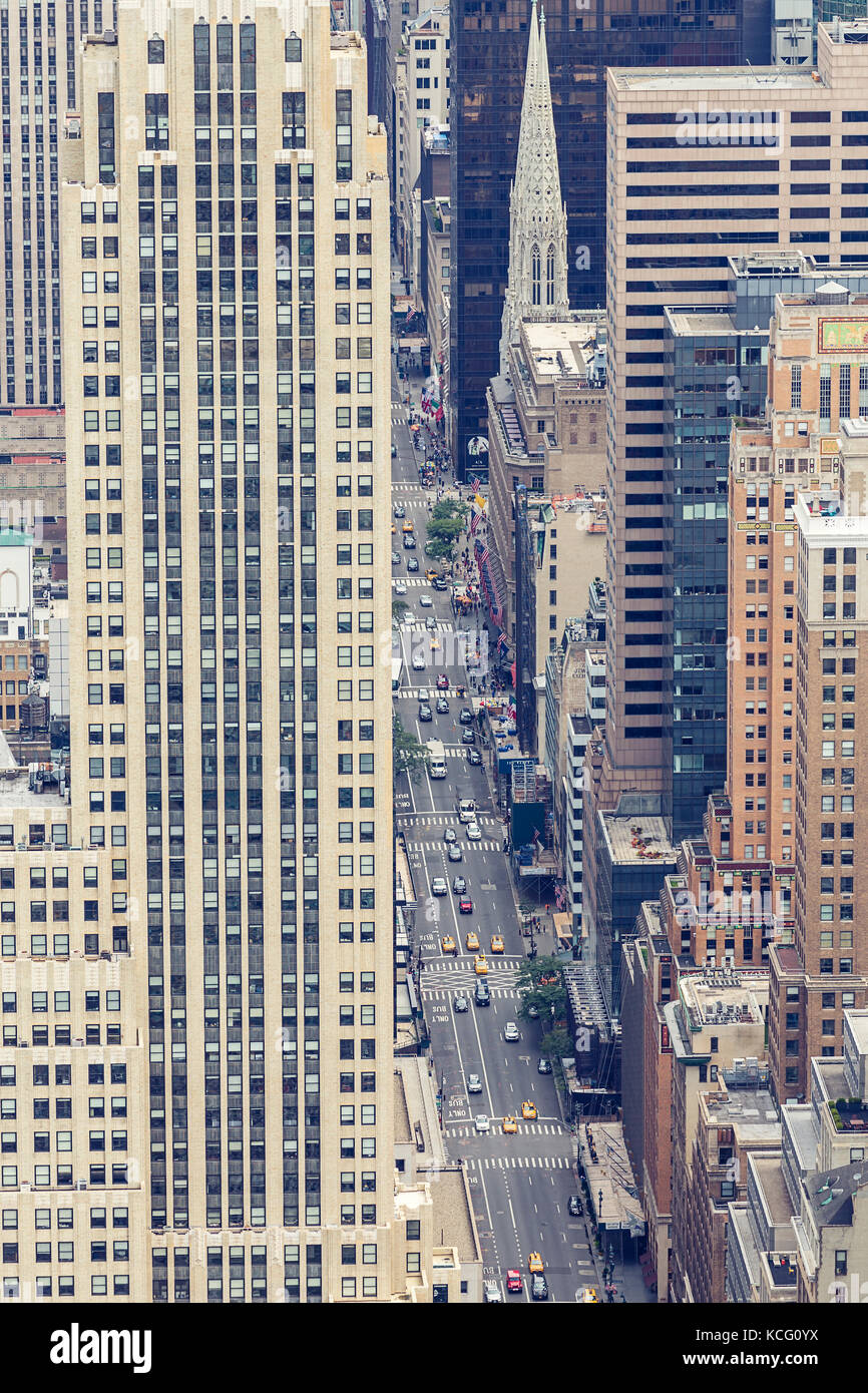 Vue aérienne de la cinquième avenue de New York, USA Banque D'Images