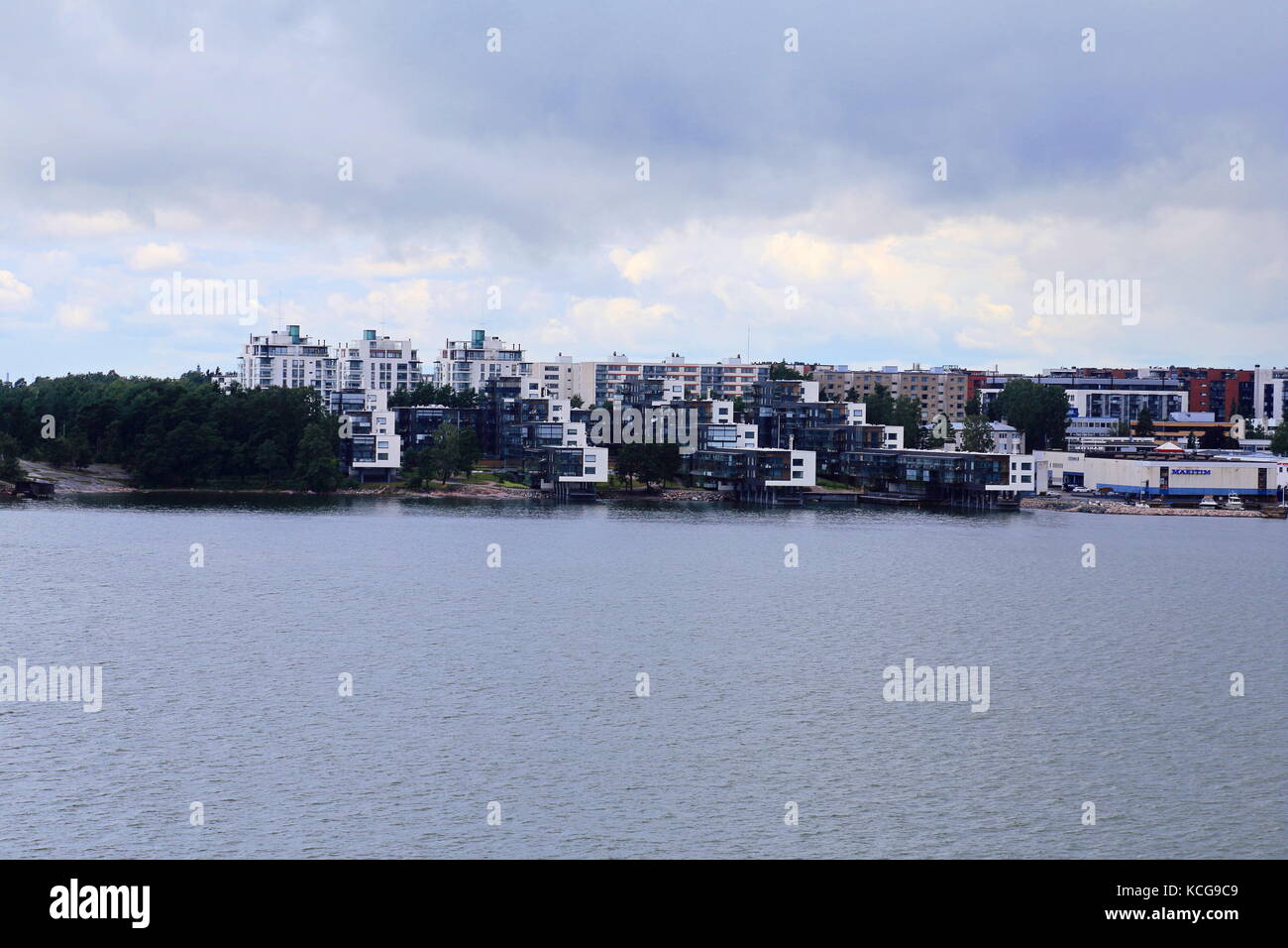 Appartements modernes du port d'Helsinki, Finlande Banque D'Images