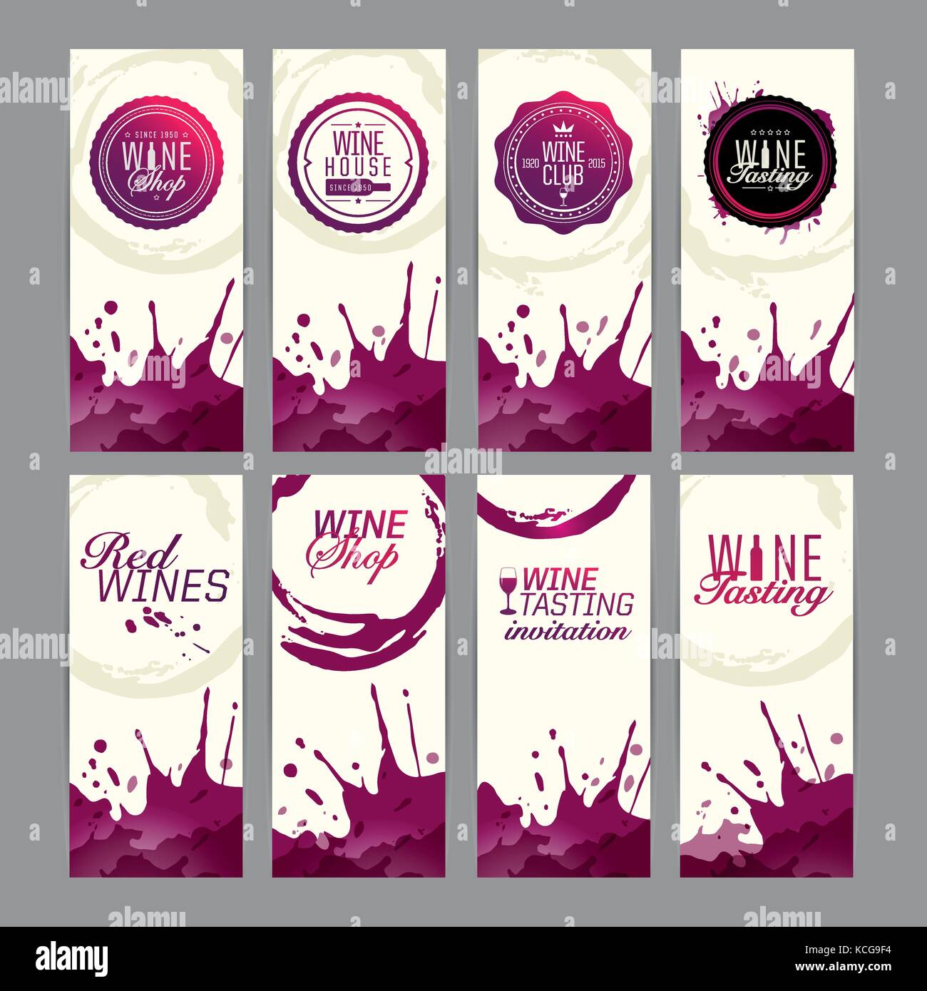 Cartes pour la promotion d'événements vin Illustration de Vecteur