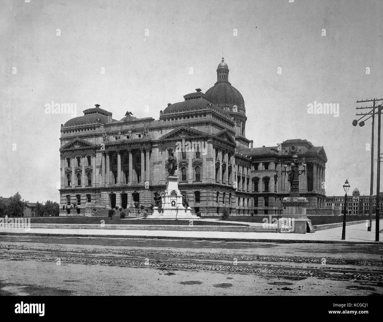 États-unis d'Amérique, le Capitol à Indianapolis, Indiana State, amélioration numérique reproduction d'une photo historique de l'année 1899 (estimé) Banque D'Images