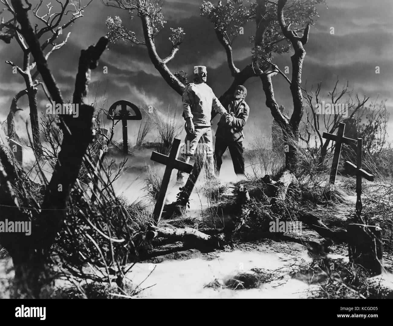 Le FANTÔME DE FRANKENSTEIN 1942 Universal Pictures film d'horreur avec Lon Chaney Jr comme le monstre et Bela Lugosi comme Ygor Banque D'Images